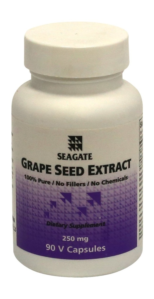 Seagate Productos Grape Seed Extract Suplementos 250mg, 90 Veg Capsules