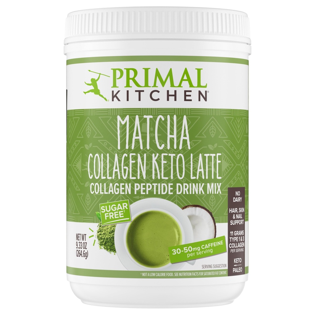 Cocina Primal Collagen Keto Latte Powder, Peptides de Collagen libre de azúcar, 9,33 onzas