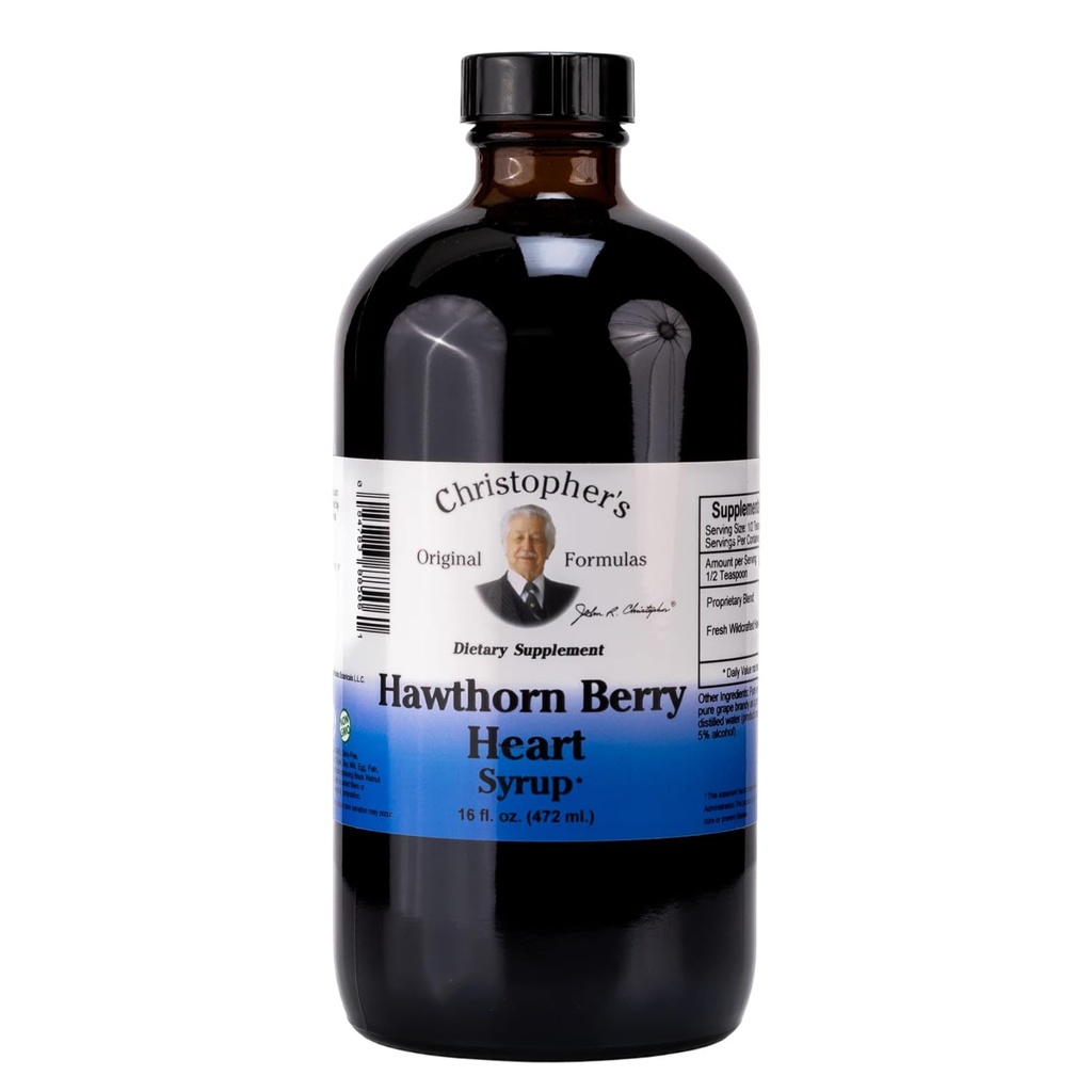 Christopher's Original Fórmulas Hawthorn Berry Heart Syrup - 16 fl oz TEN Natural Herbal Blend for General Wellness