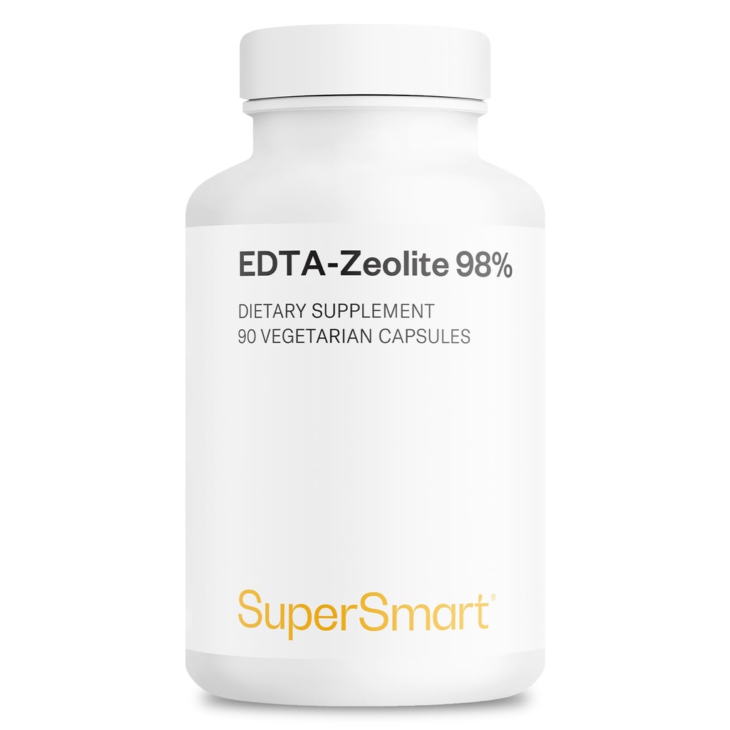 Supersmart - EDTA Zeolite 98% (Fórmula Avanzada) - con Milk Thistle & Parsley - High Potency Supplement TEN Made in USA ← Non-GMO & Gluten Free - 90 cápsulas vegetarianas