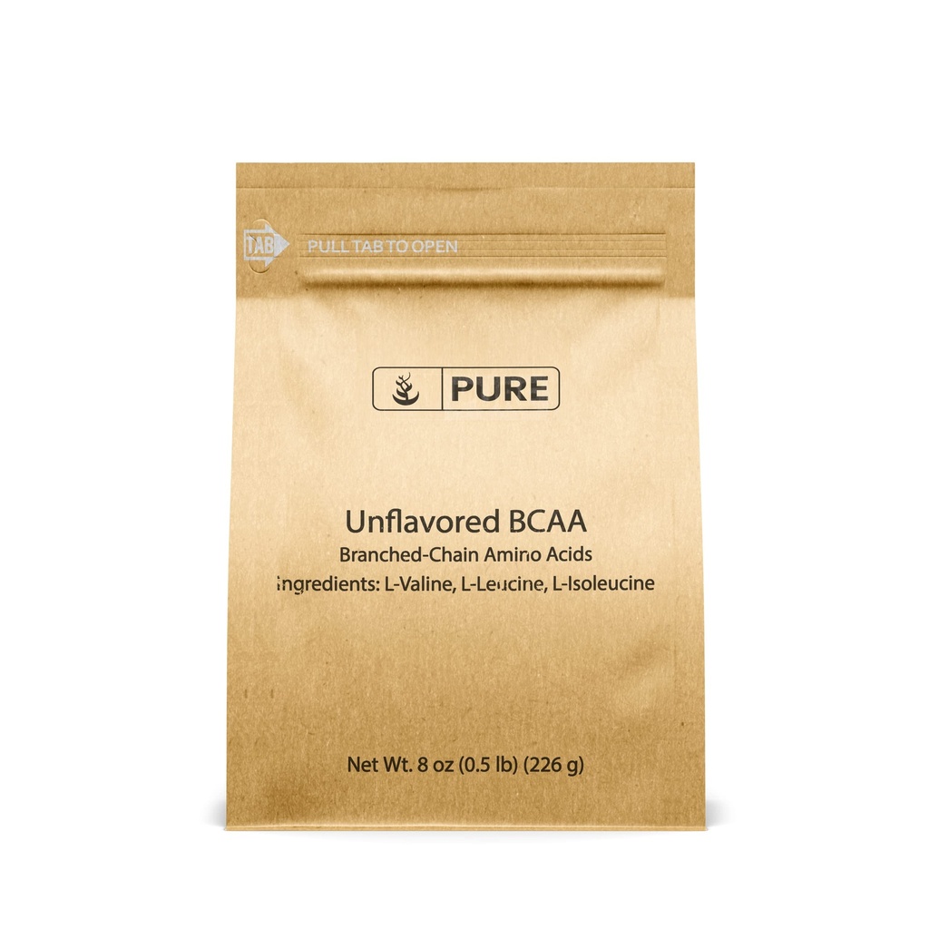 Ingredientes originales puros Unflavored Instantized BCAA (8oz) Polvo, Cadena ramificada Aminoácidos esenciales, Suplemento