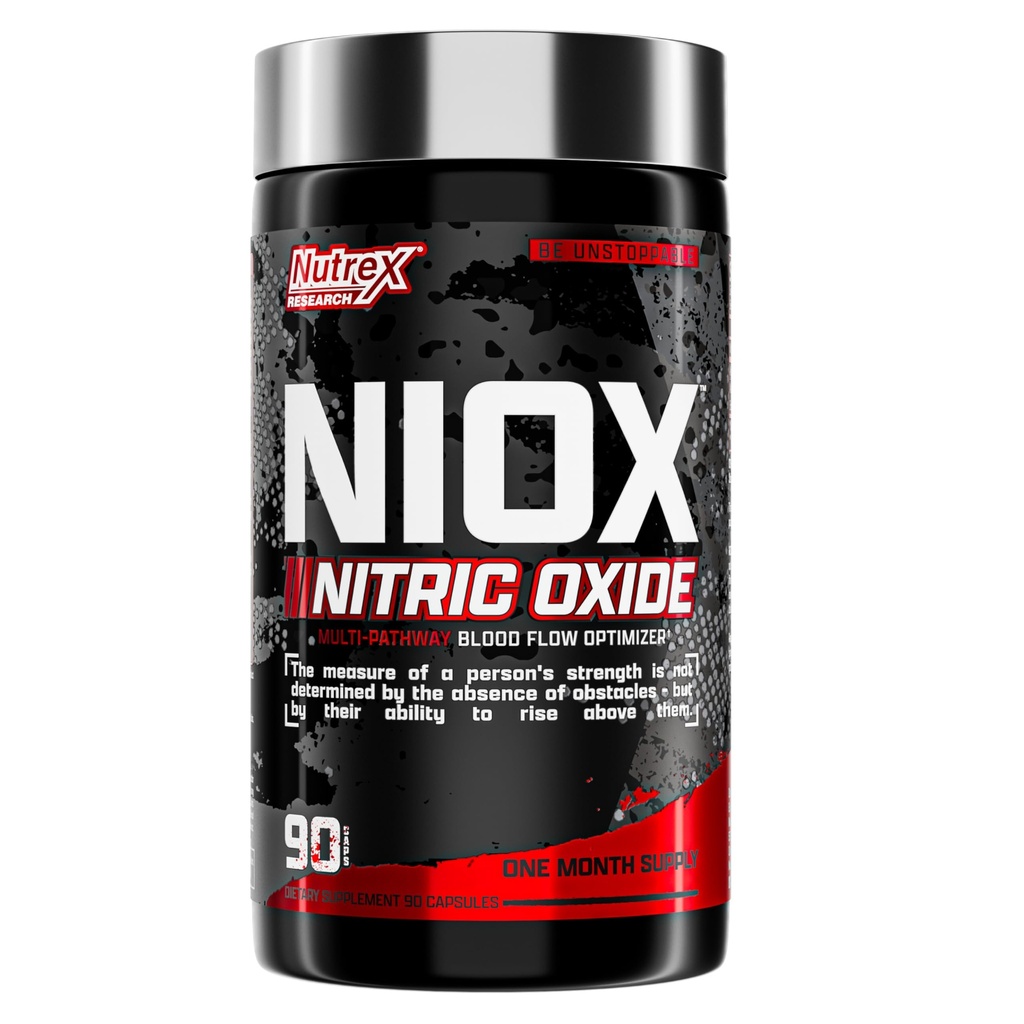 Bombas Extremas NIOX - 90-Count Pre-Workout Suplemento con Nitrato Arginino, Vitamina C, AstraGin para Bomba Muscular, Vascularidad, Resistencia, NO3- T