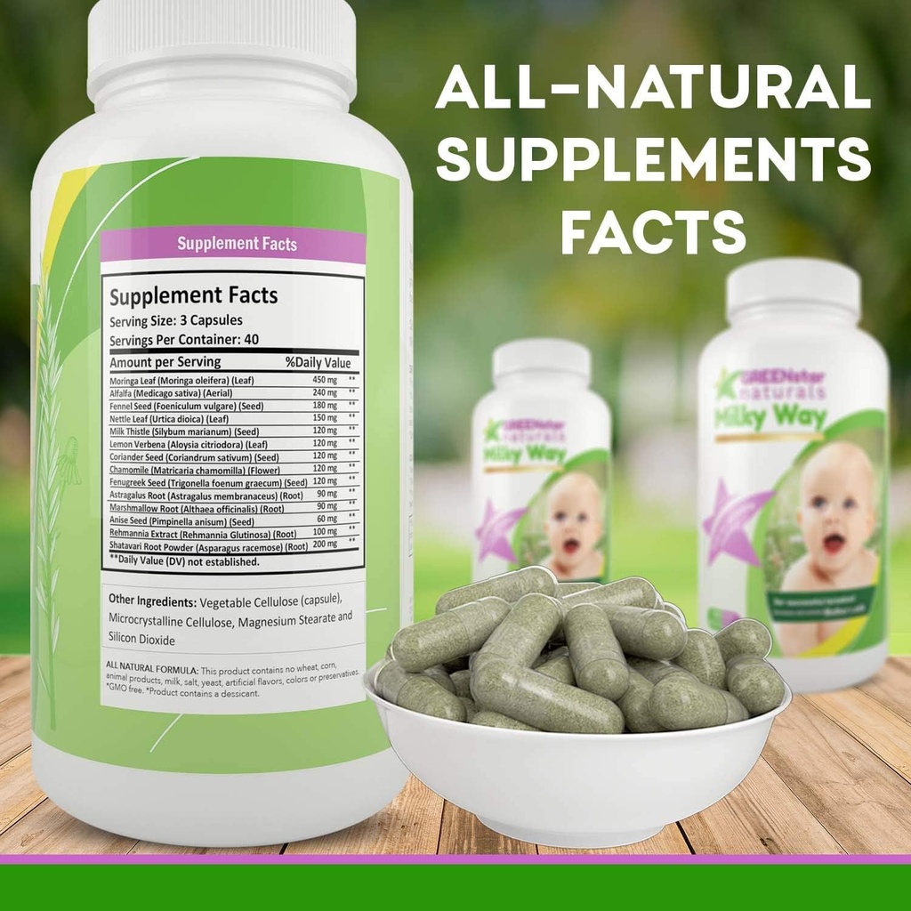 Lactación suplemento Lactación Apoyo para el aumento de la leche materna, suplemento de lactancia cápsulas con esteto de leche Semillas orgánicas Fenugreek, vitamina postnatal de mamas para madres.