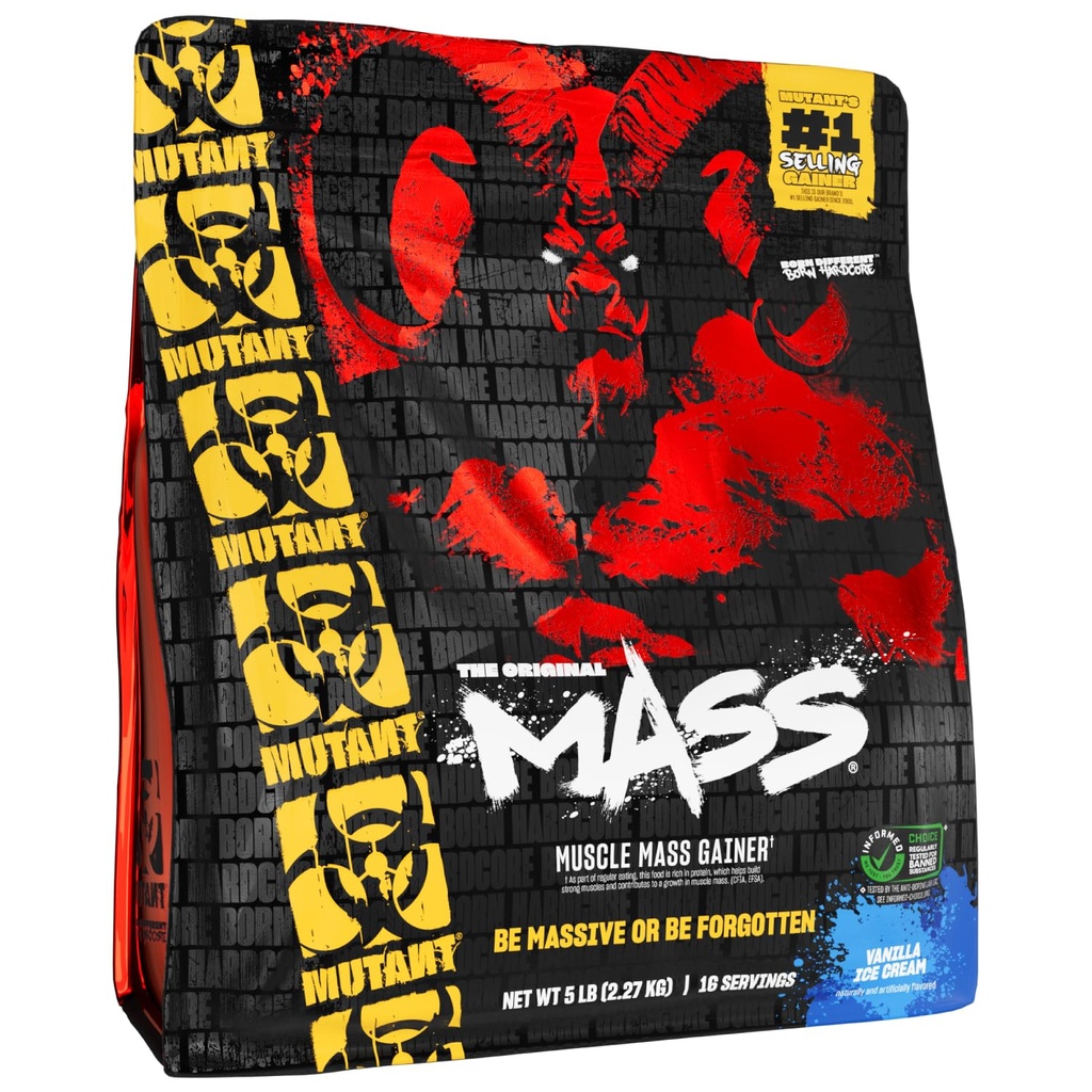 Masa Mutante ← Gainer de Masa Peso Polvo Proteína - Calorie Powder Protein alto para Masa Muscular - Crema de Hielo de Vainilla - 5 libras