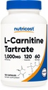 Nutricost L-Carnitine Tartrate 1000mg, 120 Capsules - 500mg Por Capsule (60 Servings)