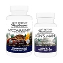 Host Defense MyCommunity Capsules, 120 Conde &amp; Lion's Mane Capsules, 30 Cuenta - Apoyo a la Salud Inmunitaria con 17 Especies Mushroom Blend - Apoyo a la Salud Cerebral, Memoria & Focus*