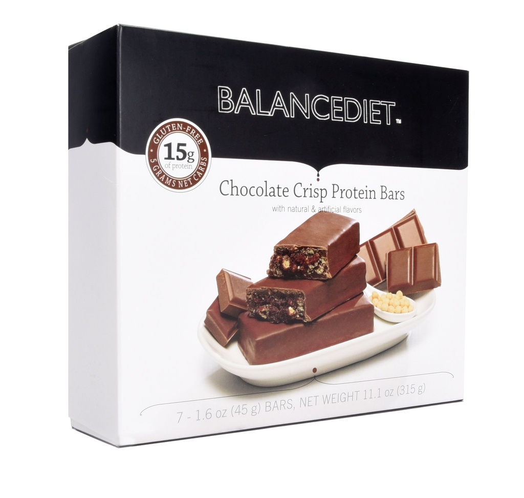 BalanceDietTM ← Protein Bar Silencio 15g of Protein Silencio Bajo Carb Silencio 7 Bar Box (Chocolate Crisp)