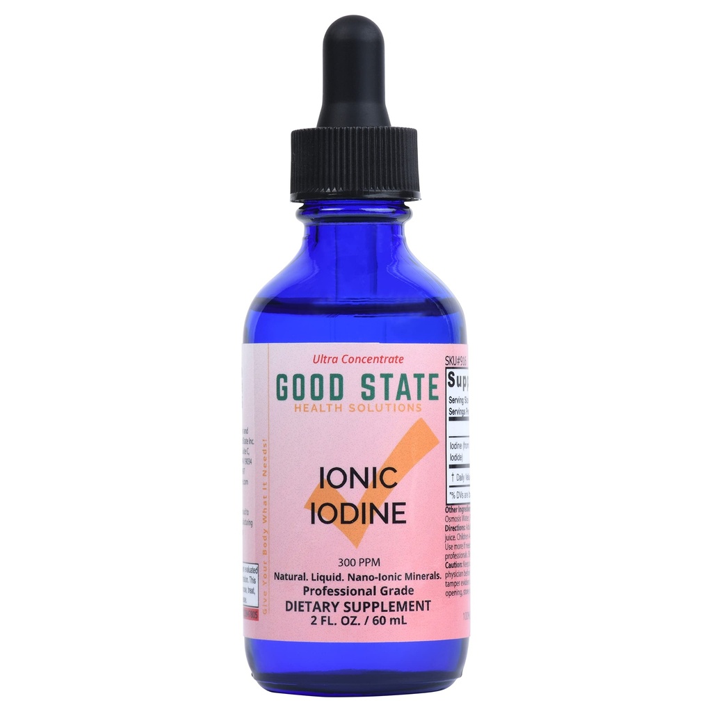 Good State Liquid Ionic Potassium Iodide Suplemento Silencio Vidrio Bottle TEN Vegan TEN 150 mcg por 10 gotas ANTE 118 Servimientos Silenciosos Apoyos Tiroides Salud, Energía, Inmunidad, Metabolismo TENIDO 2 oz.