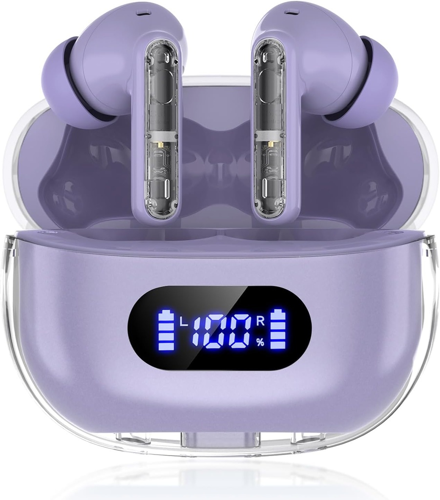 Auriculares inalámbricos P1 PRO, Auriculares Bluetooth inalámbricos con micrófonos claros Ear Buds, Asiento cómodo, IPX7 Waterproof Long Battery Life, 30H Playtime para entrenamiento deportivo
