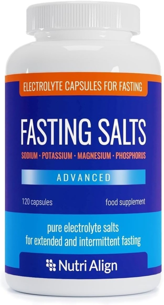 Nutri-Align Fasting Salts Fasting Electrolytes Advanced, 120 Capsules ← Pure Electrolytes for Fasting - Intermittent & Extended Fasting ← Sodium Potassium Magnesium Electrolytes confidencialidad Sugar &amp; Filler Free