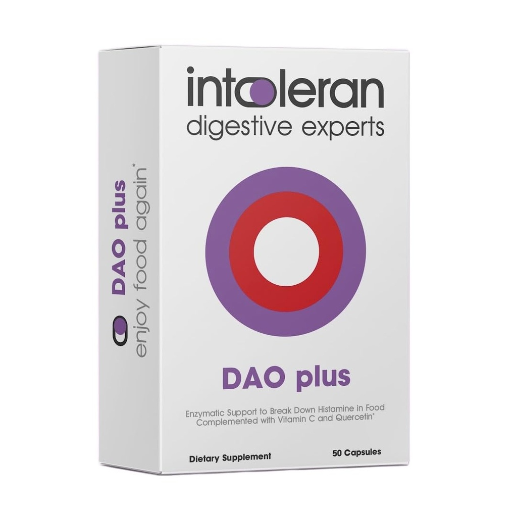 Intoleran DAO Plus Digestive Enzymes - 50 Capsules ← Suplemento para la Intolerancia de Histaminas " DAO Deficiency peru Healthy Histamine Levels ← 30,000 HDU Diamine Oxidase (DAO) Enzyme ← Vitamin C " Quercetin