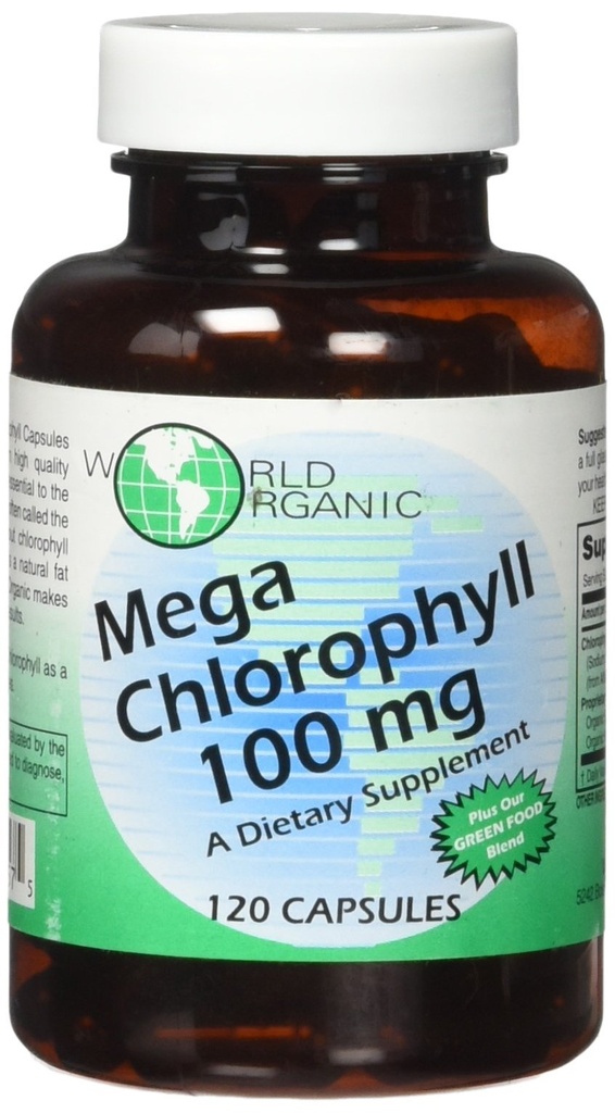 World Organics 100 mg Mega Chlorophyll, 120 Conde