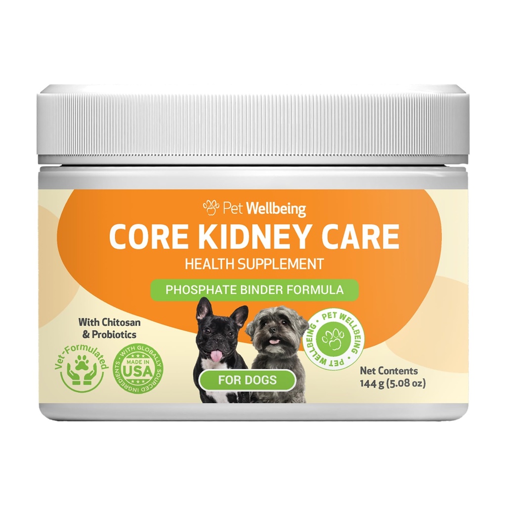 Cuidado de los animales para perros - Binder de fosfato diario, soporta la función sana del riñón con FOS, Chitosan, Probióticos - Veterinario-Formulado 5.08 oz (144 g) Polvo