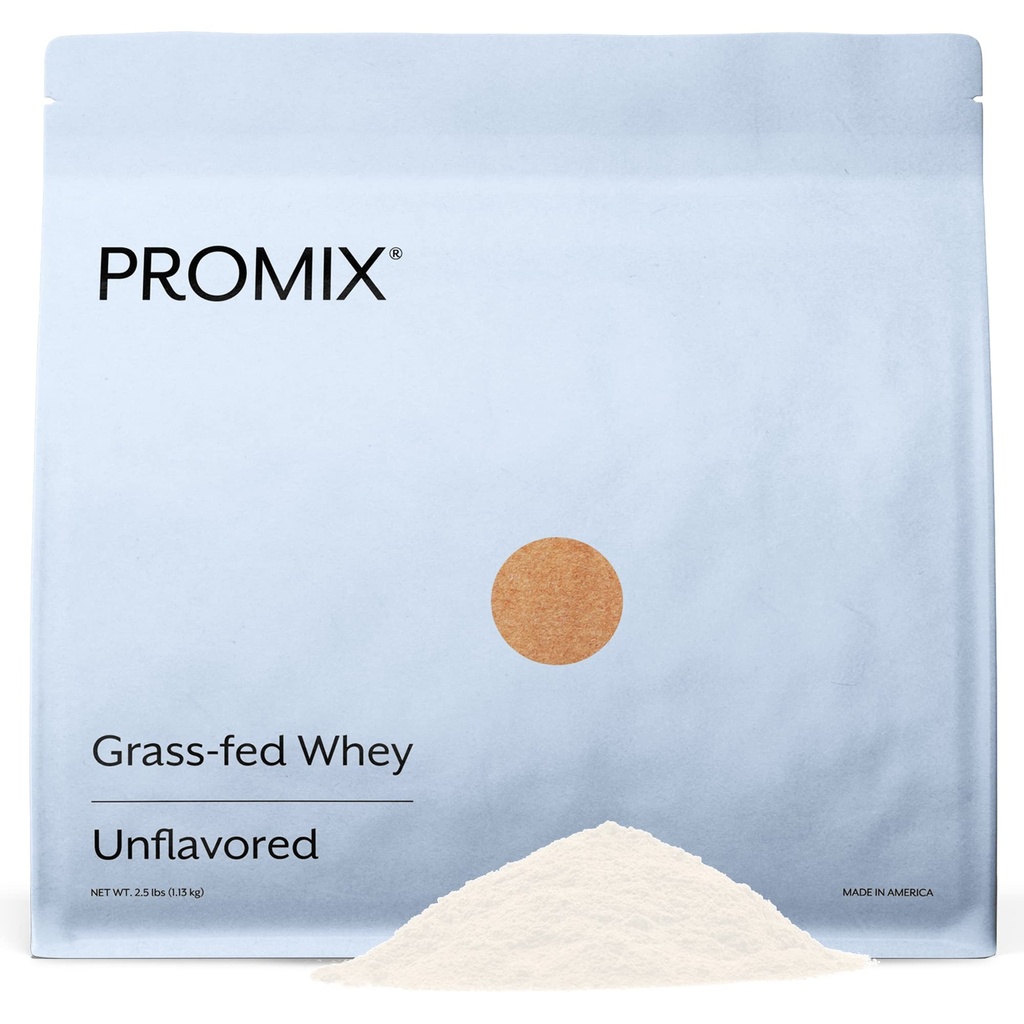 ProMix Nutrition Whey Protein Powder, Unflavored - Grass-Fed - Post Workout Fitness & Nutrition Shakes, Smoothies, Baking &amp; Cooking Recipes - Gluten-Free &amp; Keto-Friendly - 2.5 Libra (Pack of 1)
