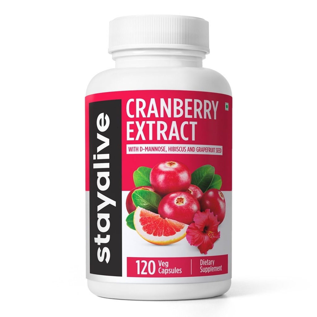 Píldoras de arándano para mujeres y hombres 1000mg con D-mannose, Hibiscus y Grapefruit Seed Extracto, 120 Conde, D-mannose Suplemento de arándano, Vegan, No Gluten-Free Powder Capsules