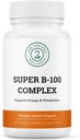 Complejo Super B-100 - Complejo de vitaminas de alta potencia B con B-6, B-12, Folate, Niacin, Biotina, Choline, Inositol y PABA para Energía, Metabolismo, Cerebro y Nerve
