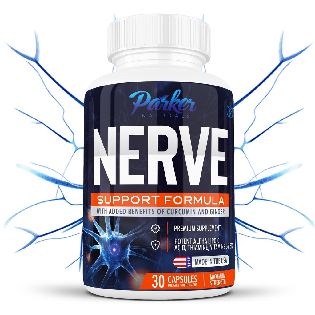 Alfa Lipoic Acid 600mg, Nerve Support Suplemento Enriquecido con Thiamine, Curcumin, Ginger Root, y Vitamina B6, B12 Todo en One ← Vegan Neuro Health Supplement, Lab Tested, 30 cápsulas