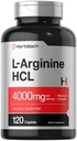 Horbäach L-Arginine HCL 4000mg Silencio 120 Caplets ← Aminoácidos para Hombres y Mujeres Silencio Nitric Oxide Suplemento Silencio Vegetariano, No GMO, Gluten Suplemento Libre
