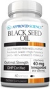 Aprobada Ciencia Black Seed Oil - Cold Pressed Nigella Sativa - Inmunity, Respiratory, Cognitive, and Digestive Health - 2% Thymoquinone - 1 Bottle - 60 Softgels - Made in The USA
