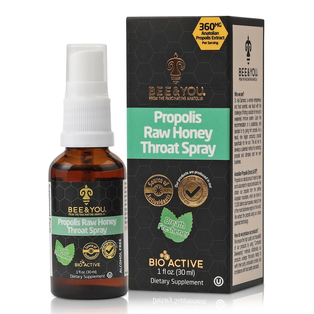 BEE y usted, 100% puro extracto de propóleo, apoyo inmune, sore Throat Alivio, Antioxidantes, Natural, Keto, Paleo, Gluten-Free