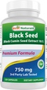 Mejores Naturales Semilla Negra (Black Cumin Seed Extracto 10:1) 750 mg Por Serving- 120 Capsules