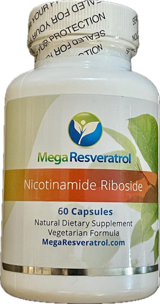 Mega Resveratrol Nicotinamide Riboside (NR). 99% Standardized Micronized NR, 60 cápsulas de verduras, 250 mg por cápsula. Pureza certificada. NO Ingredientes tóxicos “inactivos”. Keto, Vegan, Non-GMO.