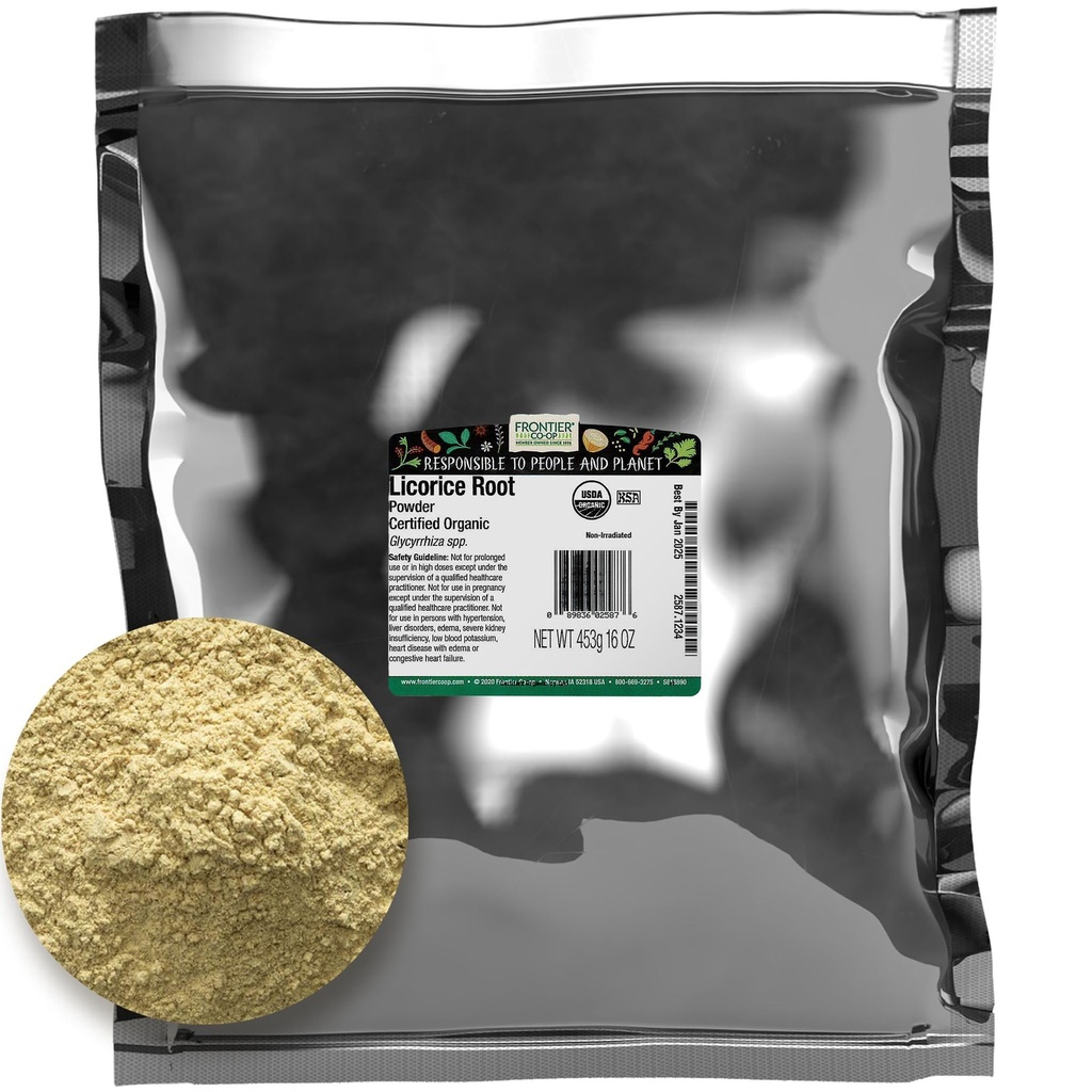 Frontier Bulk Licorice Root Powder, Orgánico, 16 onzas