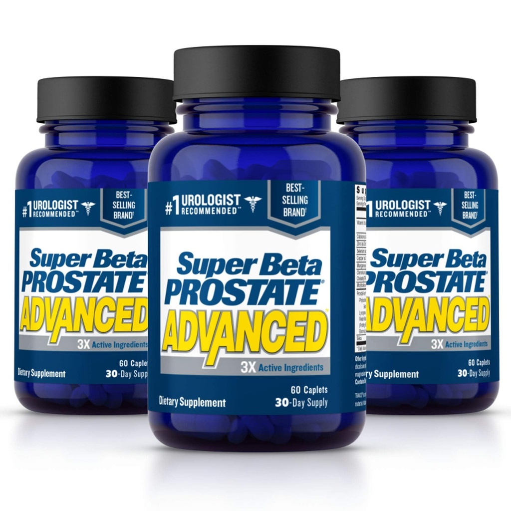 SUPER BETA PROSTATE Avanzado – Reducir los viajes de baño, Promover el sueño, el emptying de la vejiga de apoyo. Suplemento de próstata para hombres con Beta Sitosterol, no Saw Palmetto (180 caplets, 3-Pack)
