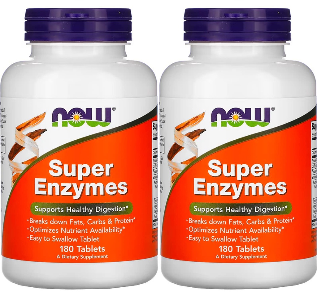 AHORA Alimentos Super Enzymes, 180 Tabletas (180 Tabs X 2)