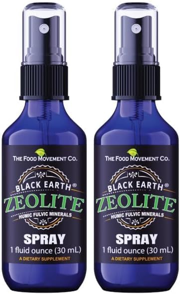 Zeolite de la Tierra Negra con ácidos Fulvic Humic, Minerales Trace, para Adultos y Niños Apoya Gut Health, Apoyo Inmunitario, Digestión y Eliminación y Más 1oz Suplemento de Spray de Bomba Líquida (2 Pack)