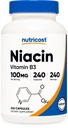 Nutricost Niacin (Vitamin B3) 100mg, 240 cápsulas - con Flushing, Non-GMO, Gluten Free