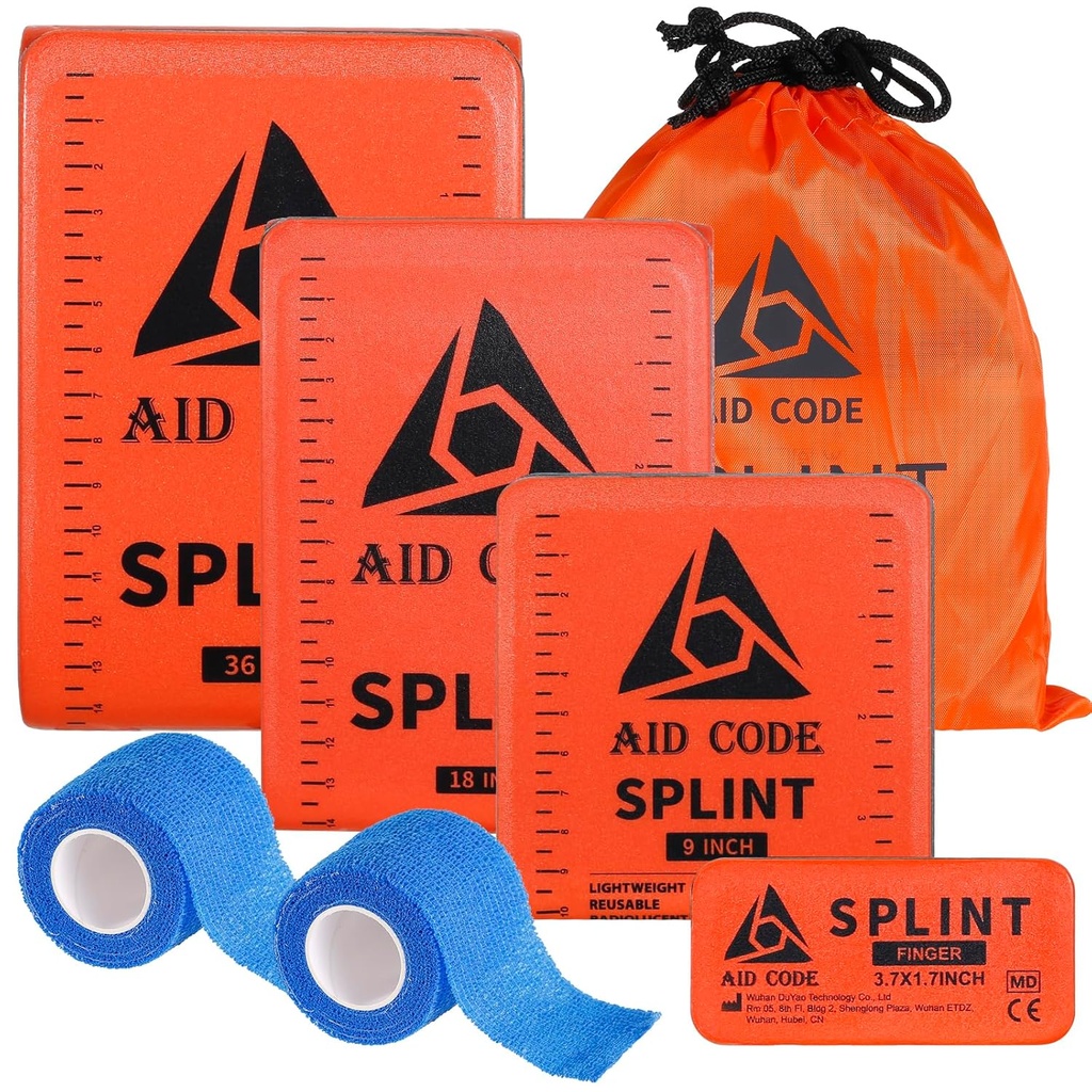 Primer Splint de Ayuda 36" X 4.3",Emergency Splint Kit para la fractura de la pierna de brazo Fracture, Ideal para deportes, hogar, recarga de primeros auxilios y mascotas (4 pack combo)