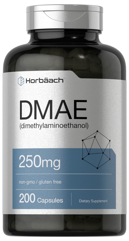 Horbaach DMAE Suplemento Silencio 250mg  200 Capsules ← Non-GMO, Gluten Free Silencio DMAE Bitartrate