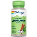 SOLARAY True Herbs Cinnamon Bark 1000mg - Suplementos de canela terrestre - Apoyo herbario para el bienestar general - Proyecto no GMO Verificado - Capsules veganos, Garantía de 60 días - 30 Servimientos, 60 VegCaps