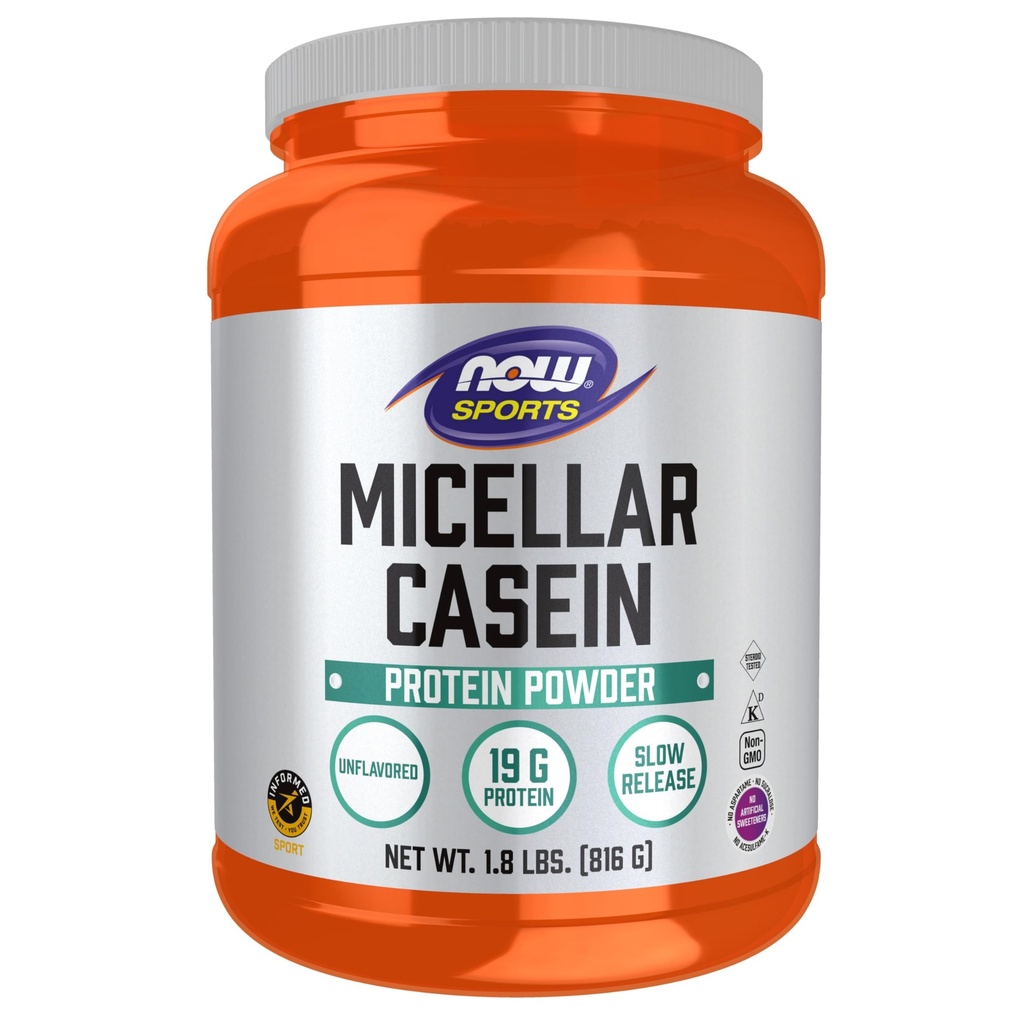 AHORA Foods Sports Nutrition, Micellar Casein 19 g, Slow Release, Unflavored Powder, 1.8-Pound