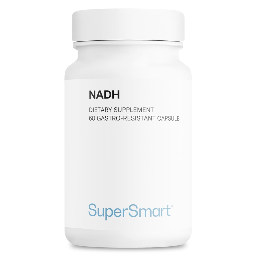 Supersmart - NADH 5mg per Day (Reduced Nicotinamide Adenine Dinucleotide) - NADH Supplement - Energy Pills ¦ Non-GMO & Gluten Free - 60 Delayed Release Capsules
