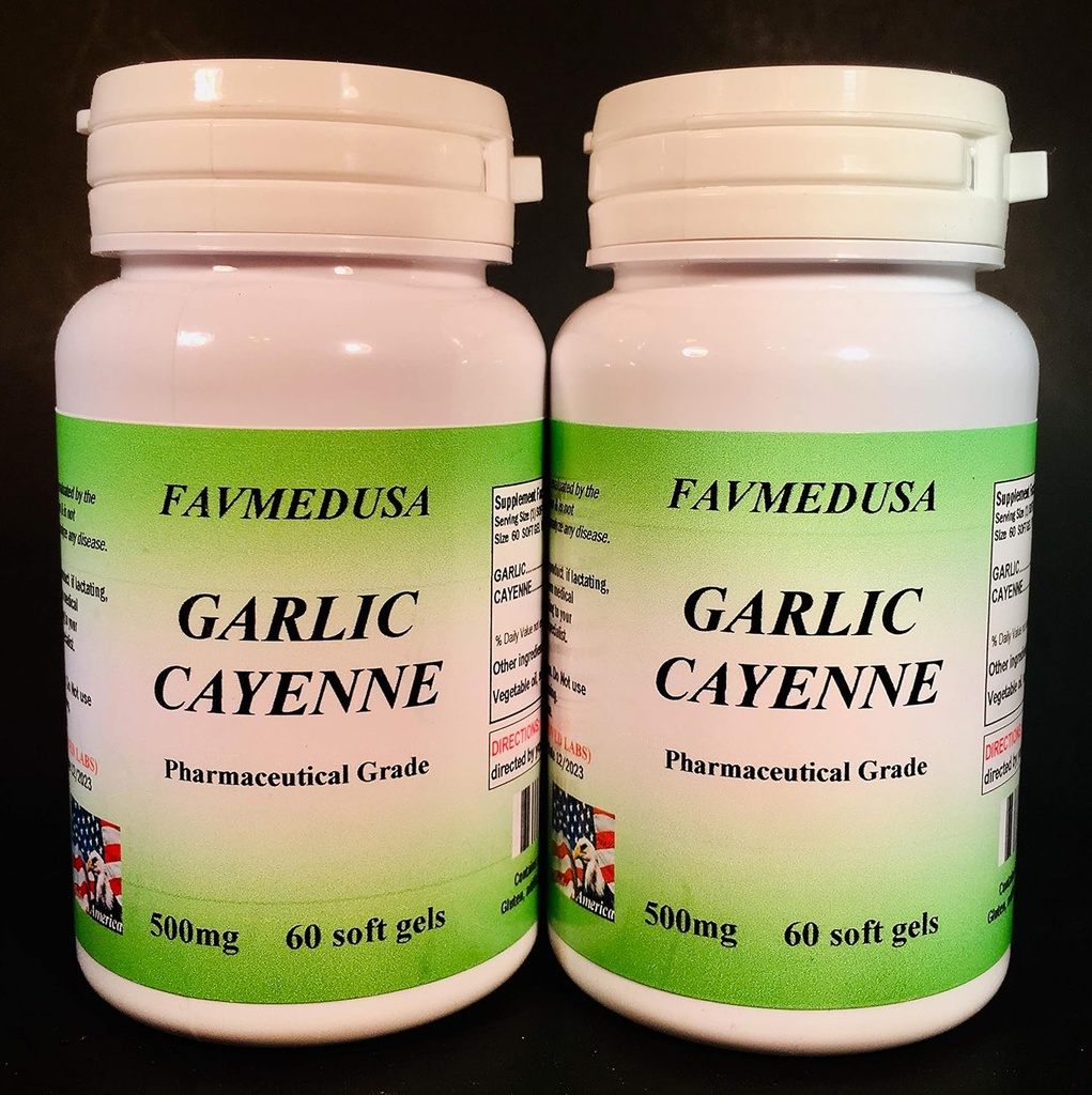 Ajo Cayenne, Hecho en EE.UU. - 120 (2x60) softgels