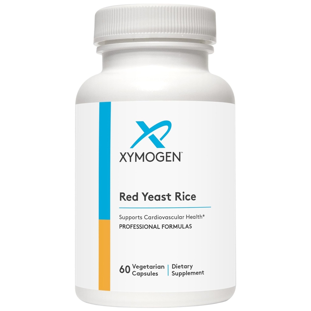 XYMOGEN Red Yeast Rice - Non-GMO Red Yeast Rice Supplement to Help Maintain Ya Healthy Blood Lipid + Cholesterol Levels - Cardiovascular Support - Tested Citrinin-Free (60 cápsulas)