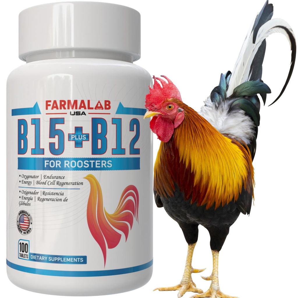 Farmalab B12 B15 para Roosters B15 B12 para Gallos 100 Tablets