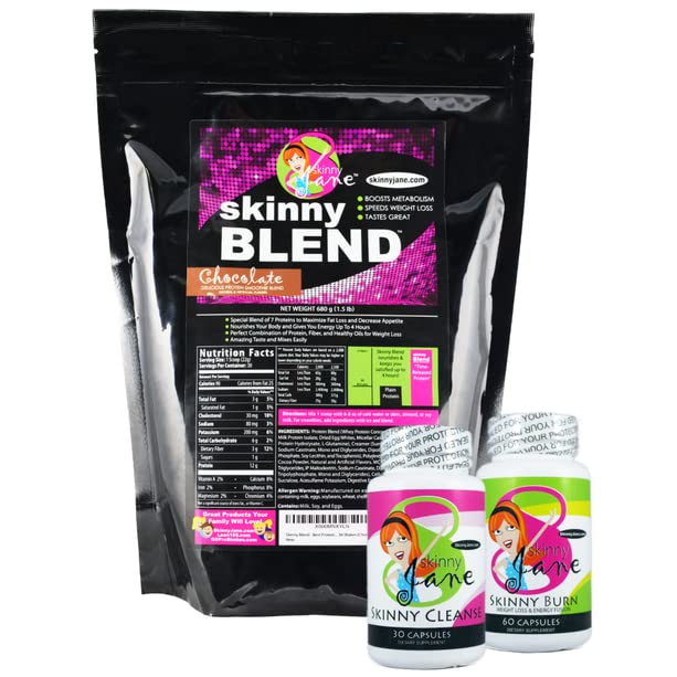 El mejor kit de pérdida de peso, kit rápido delgado, kit de dieta, las mejores sacudidas de proteínas para las mujeres, las píldoras dietéticas del quemador de grasa, la limpieza y la desintoxicación, pérdida de peso rápido, Skinny Jane - Chocolate