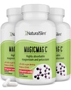 MagicMag C de NaturalSlim, Citrate de Magnesio con Potasio para Relajación muscular, Calidad del sueño, Función del nervio " Soporte de electrolitos, Suplemento de magnesio diario para hombres y mujeres, 100 cápsulas 3pk