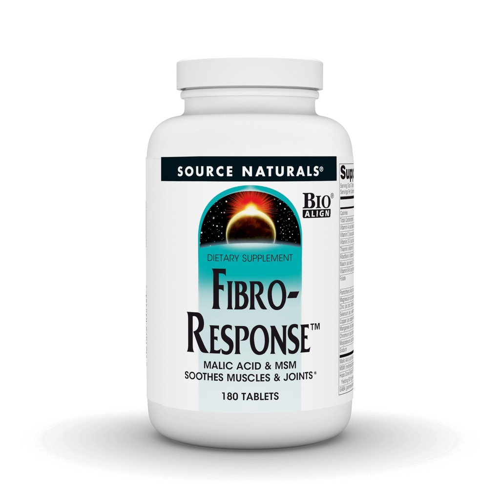 Fuente Naturales Fibro-Response Bio-Alineados Malic Acid & MSM,180 Tablets