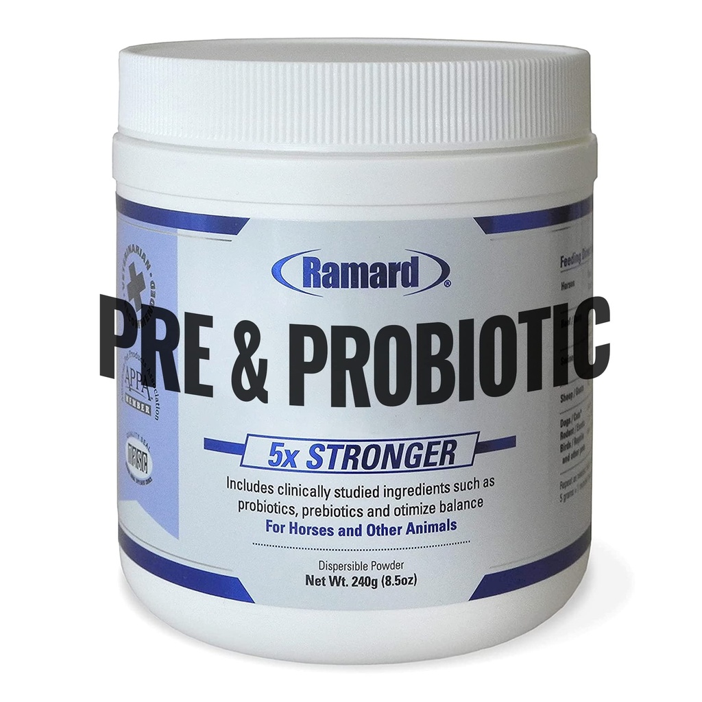Ramard Total Prebiótico " Probiótico Equino Fórmula - Suplemento Digestivo Natural para Caballos Optimal Gut Health, Nutrient Absorption, Foal Support Pro " Pre Biotics for Livestocks and Horse 8.5 oz Jar