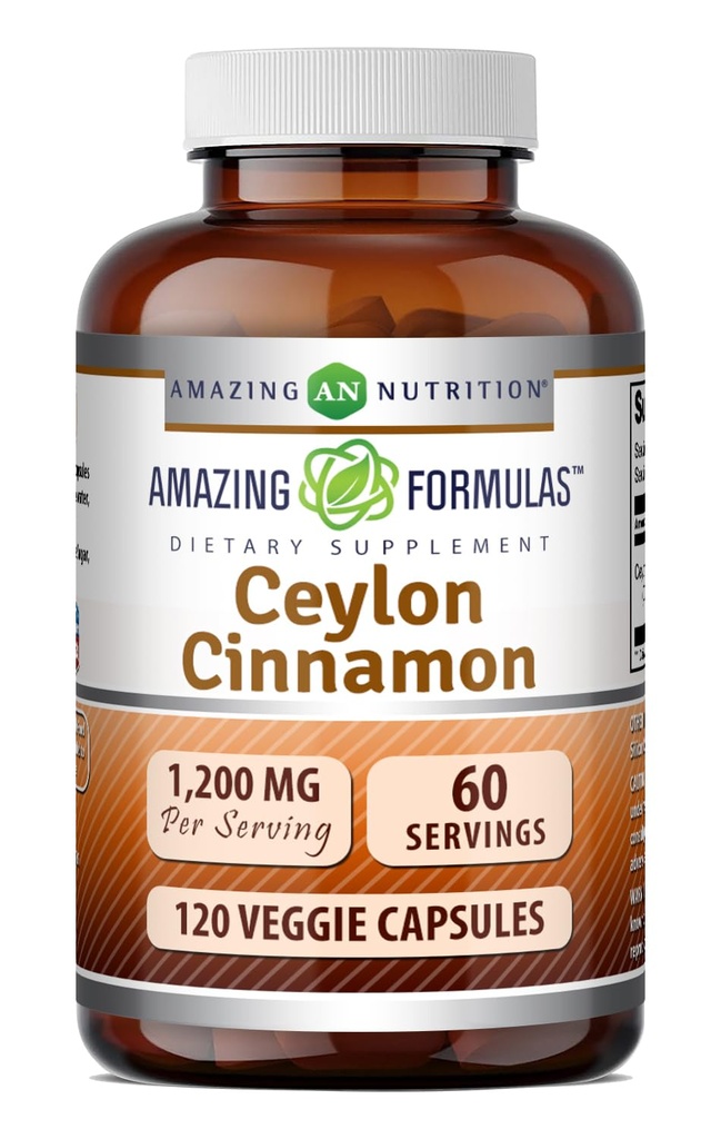 Fórmulas increíbles Ceylon Cinnamon 1200 Mg Silencio Vegetarian Capsules