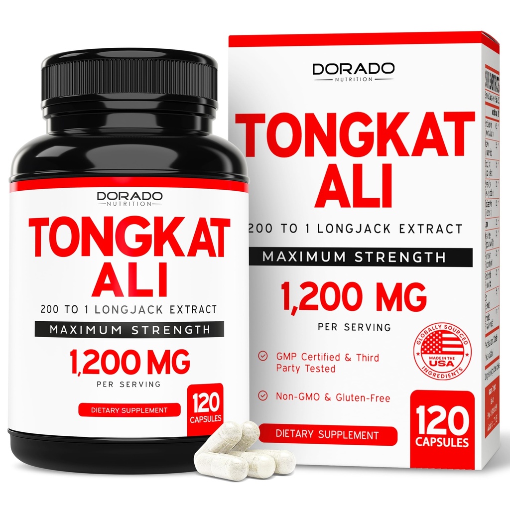 Tongkat Ali Para Hombres 1200mg (200 a 1 Extracto) - 120 cápsulas - Suplemento de Longjack - Suplemento Premium Tonkat-Ali - Apoyo Fuerza, Conducción, Rendimiento Atlético &amp; Masa muscular - Gluten Gratis &amp; No GMO