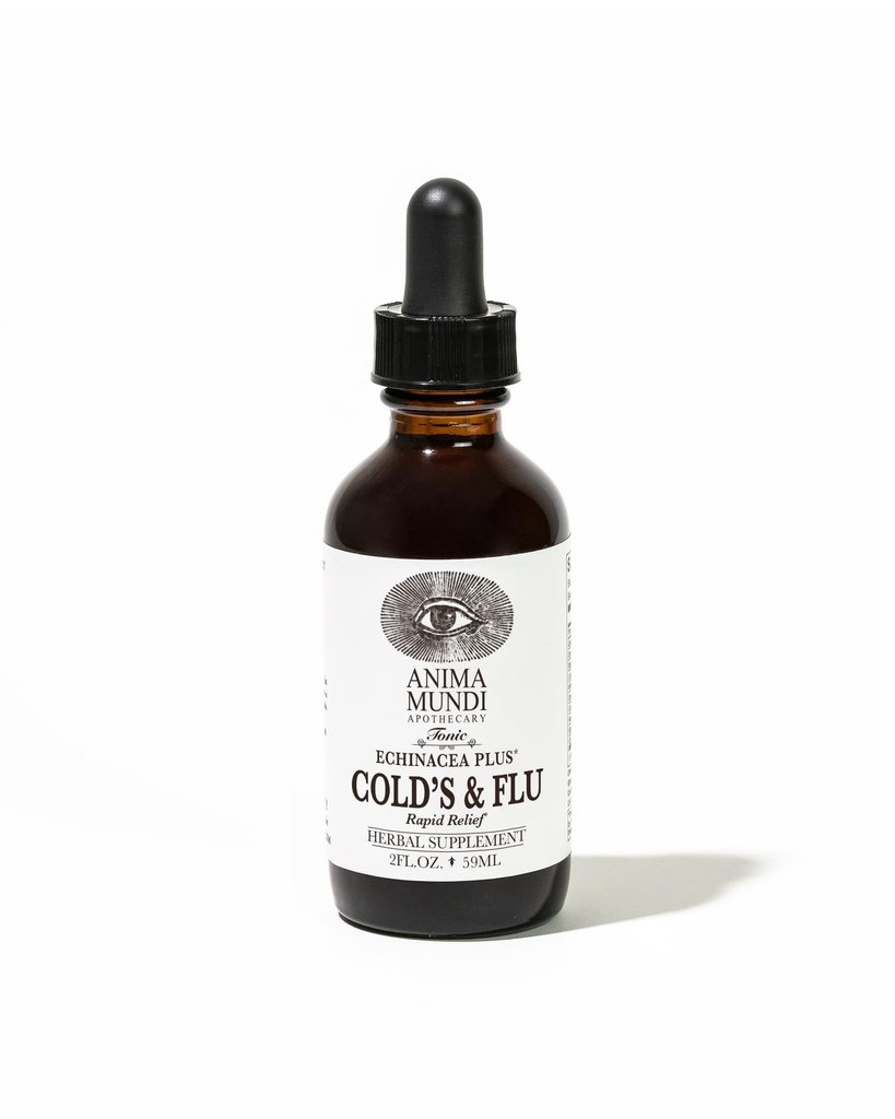 Anima Mundi Apothecary Cold's " Flu Tonic - Immune Support Drops with Echinacea, Ajo, Turmeric Root " Fresh Ginger - Immune System Support Liquid Supplement (2oz / 60ml)