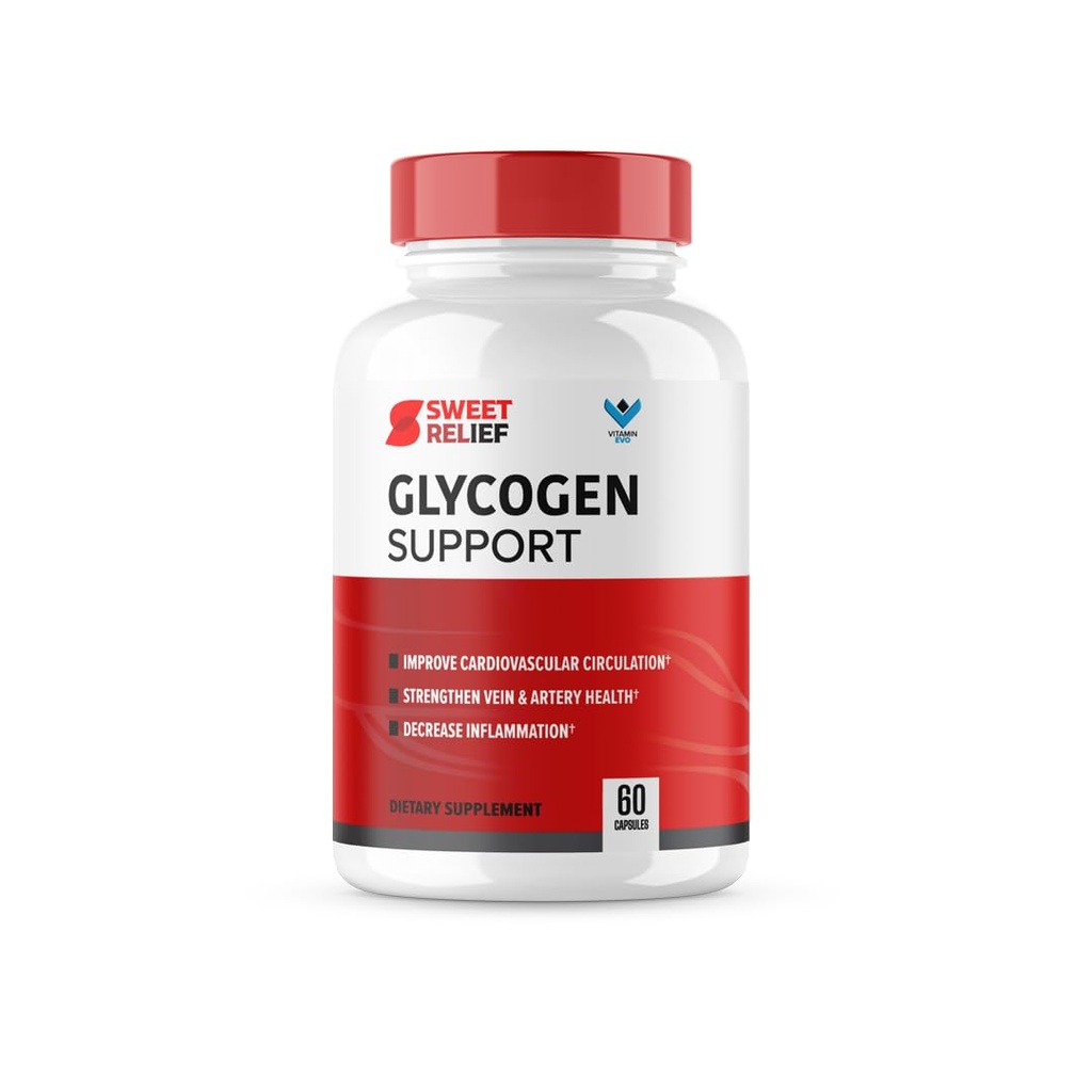Sweet Relief Glycogen Support - SweetRelief Blood Vessel Cleaner, Sweet Relief Capsules, Advanced Formula Glyco Optimizer, Sweet Relief Reviews (60 cápsulas) 1 mes de suministro