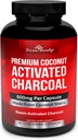 Gaviota Divina Cadenas orgánicas de carbón activado - 600mg Cacahuates de carbón - 90 Cápsulas de verduras
