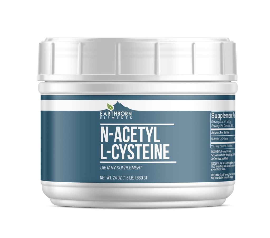 Elementos terrestres N-Acetyl L-Cysteine (1.5 lb), Suplemento dietético, Tub sellable