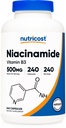 Nutricost Niacinamide (Vitamin B3) 500mg, 240 cápsulas - No GMO, Gluten Free, Flush Free Vitamin B3
